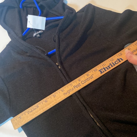 NWT & Vintage Mandee Black Hooded Cardigan - Picture 4 of 6